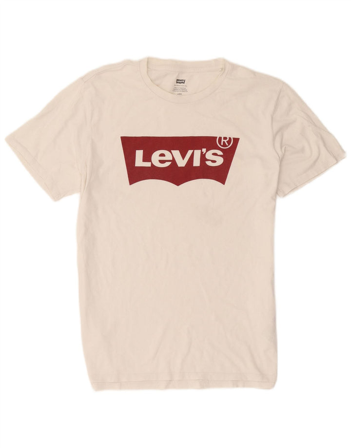Мужская футболка с рисунком Levi's, большой белый хлопок