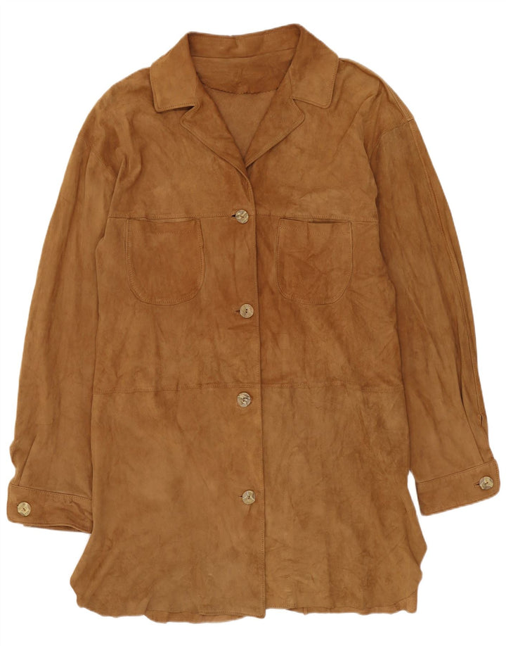 Винтажное женское замшевое пальто IT 42 Medium Beige Leather