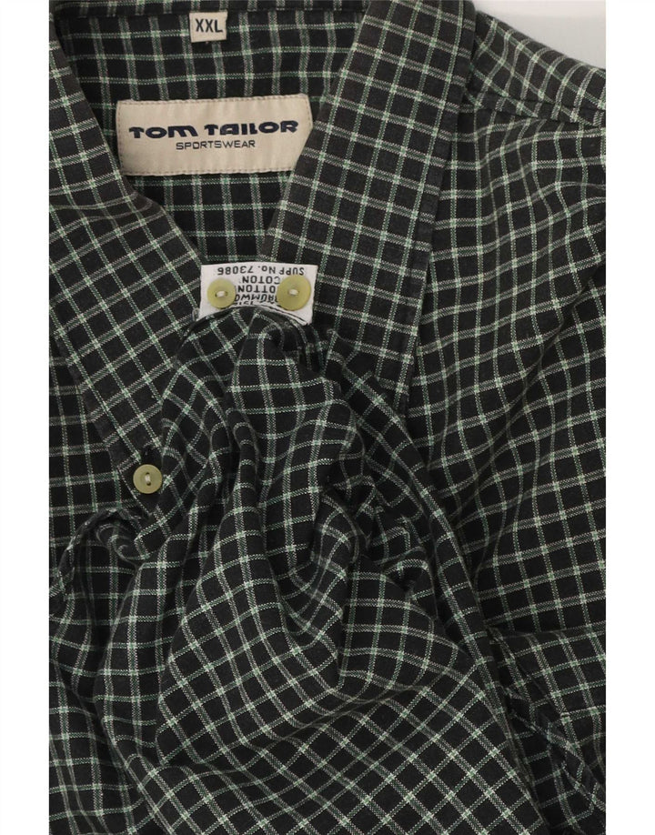 Мужская рубашка Tom Tailor 2XL из хлопка в зеленую клетку