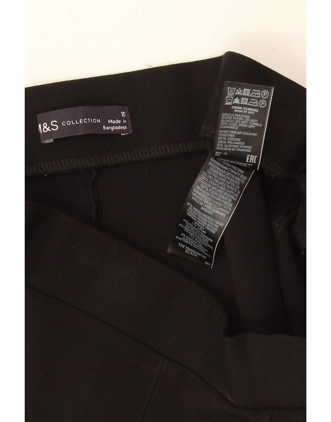 Женские леггинсы Marks & Spencer UK 10, маленькие, черные, вискоза