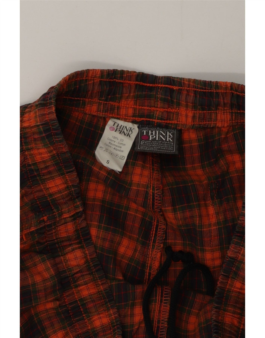 Мужские спортивные брюки Think Pink с графическим рисунком, маленькие хлопковые брюки в оранжевую клетку