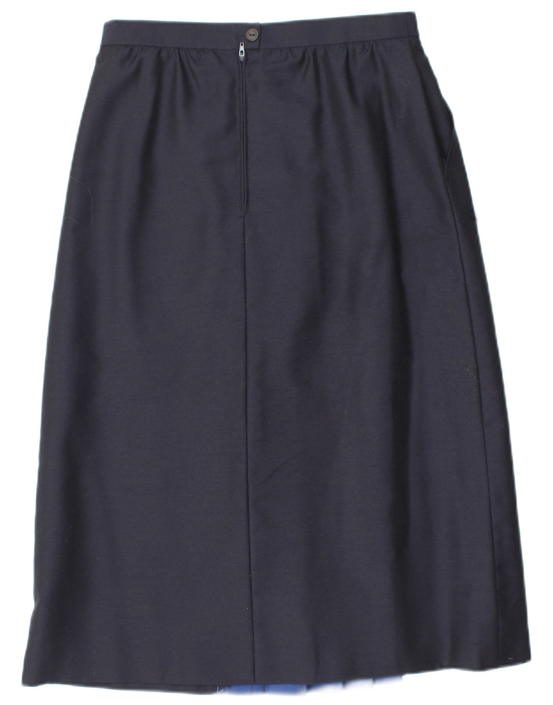 ВИНТАЖНАЯ женская юбка-трапеция с высокой талией EU 38 Medium W28 Темно-синяя