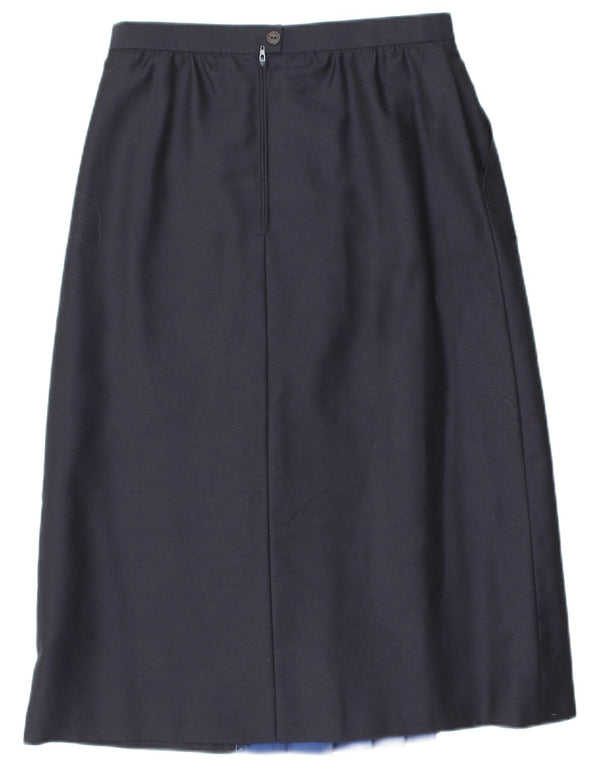ВИНТАЖНАЯ женская юбка-трапеция с высокой талией EU 38 Medium W28 Темно-синяя