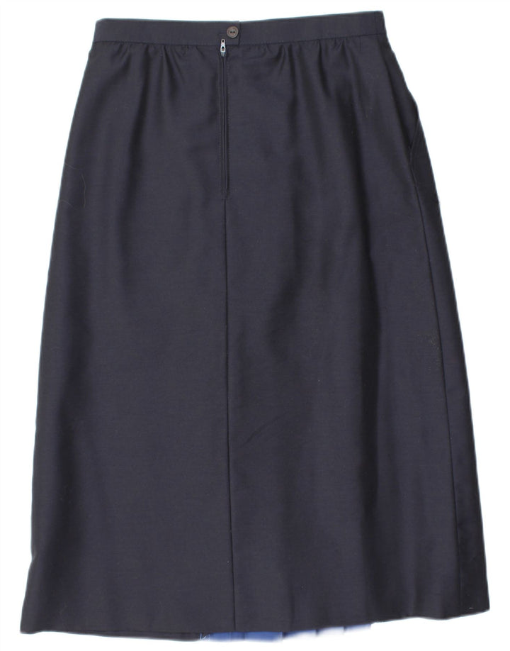 ВИНТАЖНАЯ женская юбка-трапеция с высокой талией EU 38 Medium W28 Темно-синяя