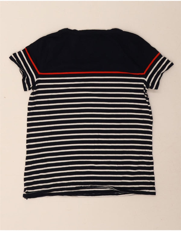 Ralph Lauren Womens T-Shirt Top UK 16 Large Navy Blue Striped Cotton