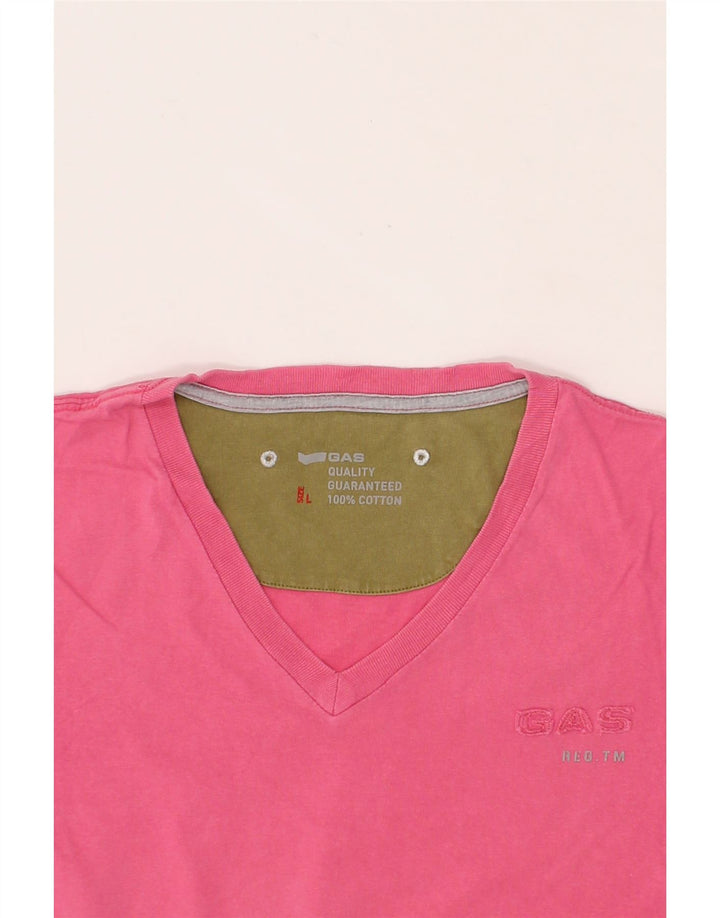 GAS Mens T-Shirt Top Large Pink Cotton Vintage Gas and Second-Hand Gas from Messina Hembry 