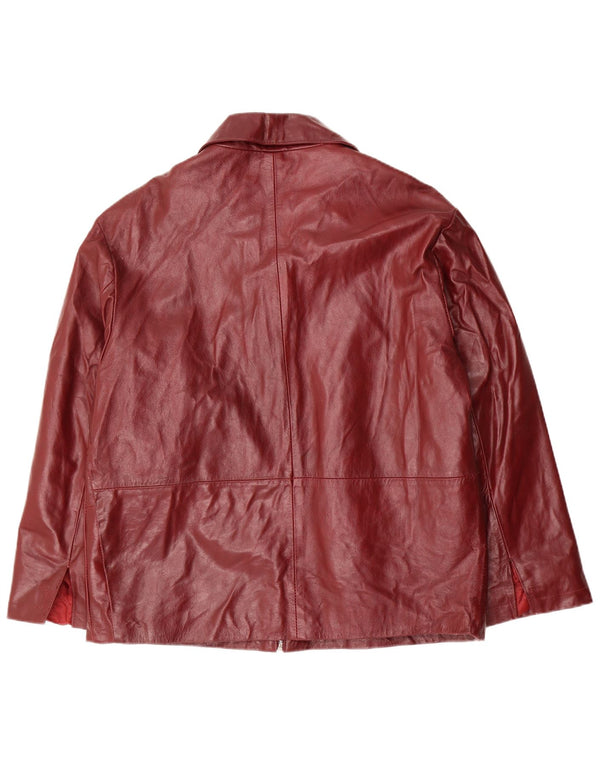 ВИНТАЖНАЯ женская кожаная куртка UK 18 XL бордовая