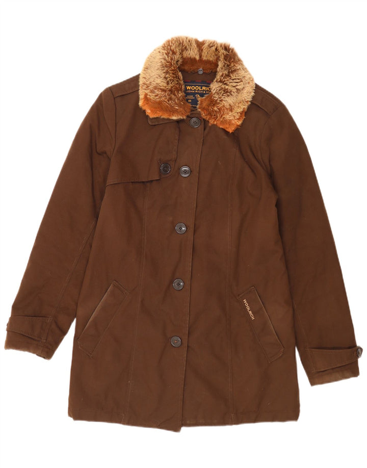 Женская стеганая куртка Woolrich UK 14, средний коричневый нейлон