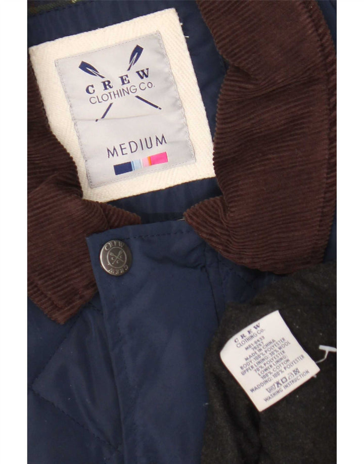 Мужская стеганая куртка Crew Clothing UK 38, средний темно-синий с цветными блоками