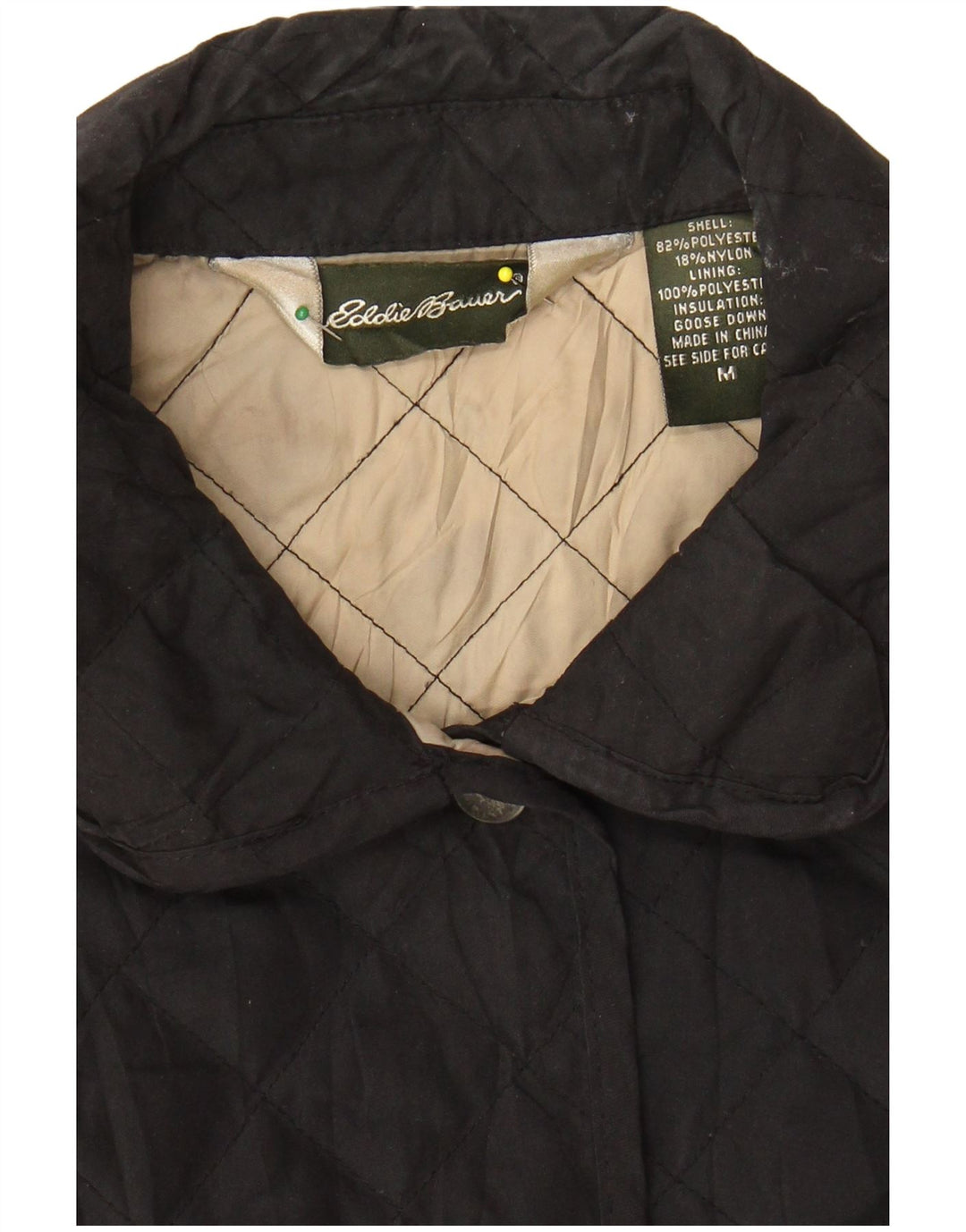 Женская стеганая куртка EDDIE BAUER UK 12, средний черный полиэстер