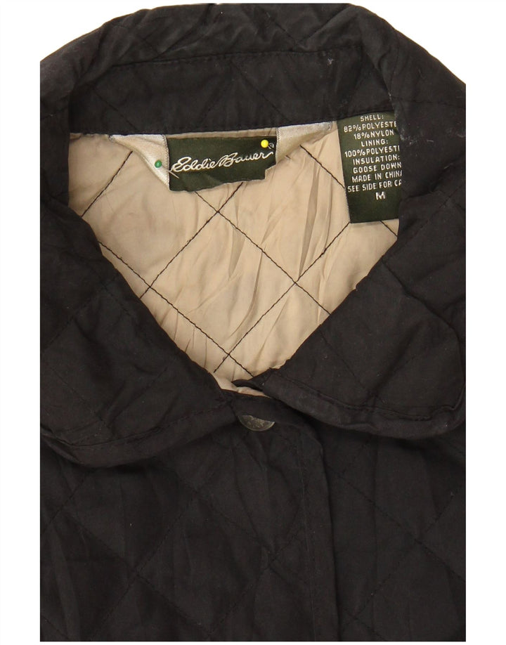 Женская стеганая куртка EDDIE BAUER UK 12, средний черный полиэстер
