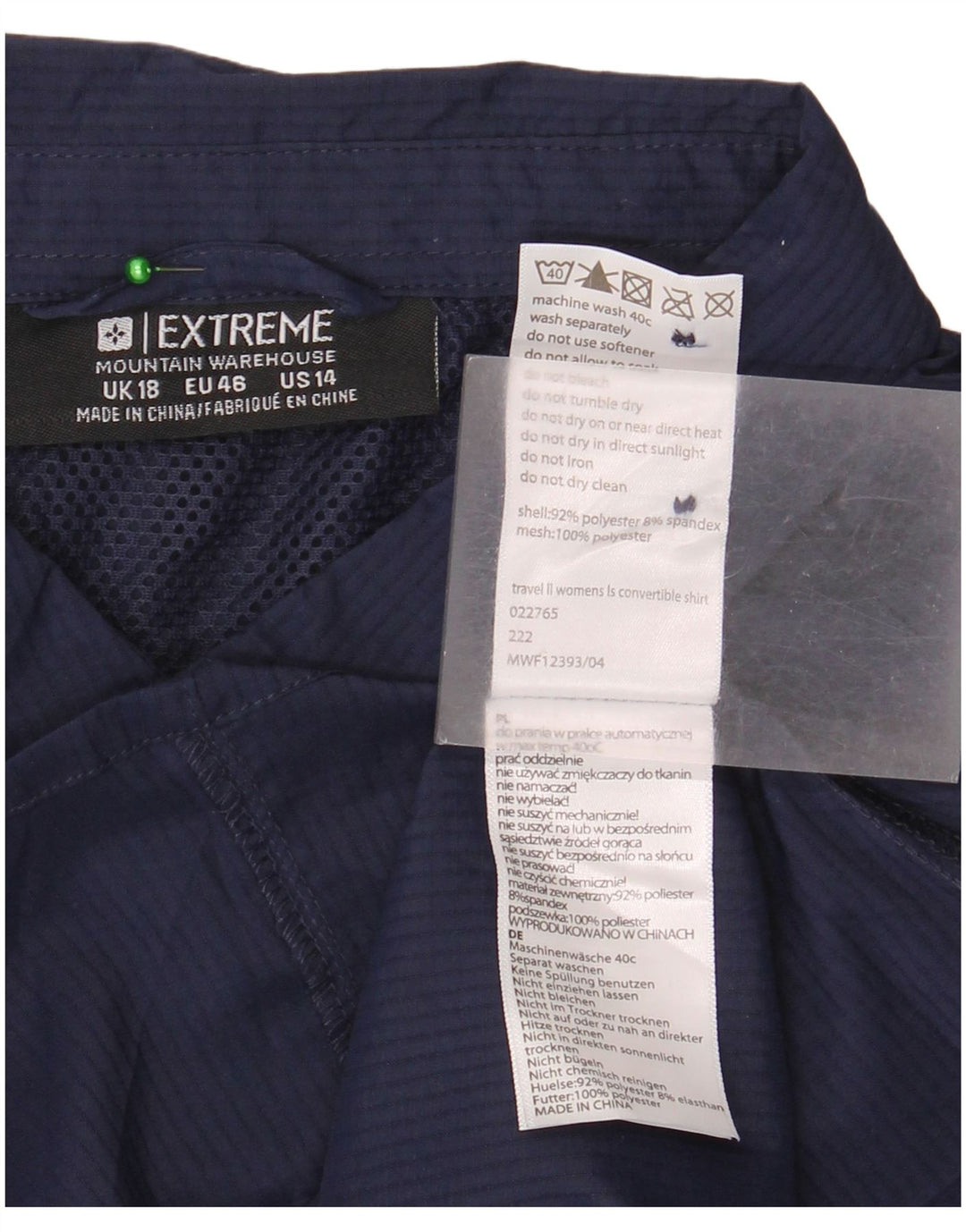 Женская рубашка Mountain Warehouse UK 18 XL, темно-синий полиэстер