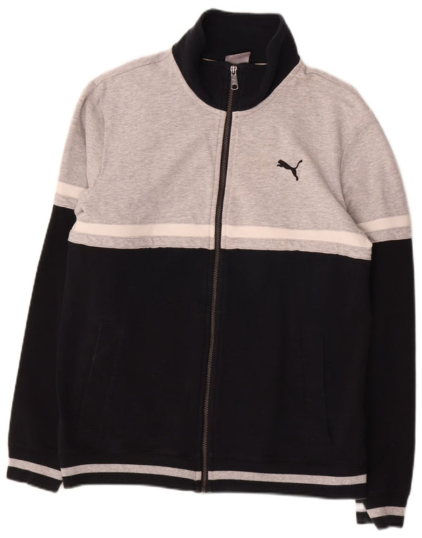 Мужской спортивный костюм PUMA, верхняя куртка, маленький серый хлопок с цветными блоками
