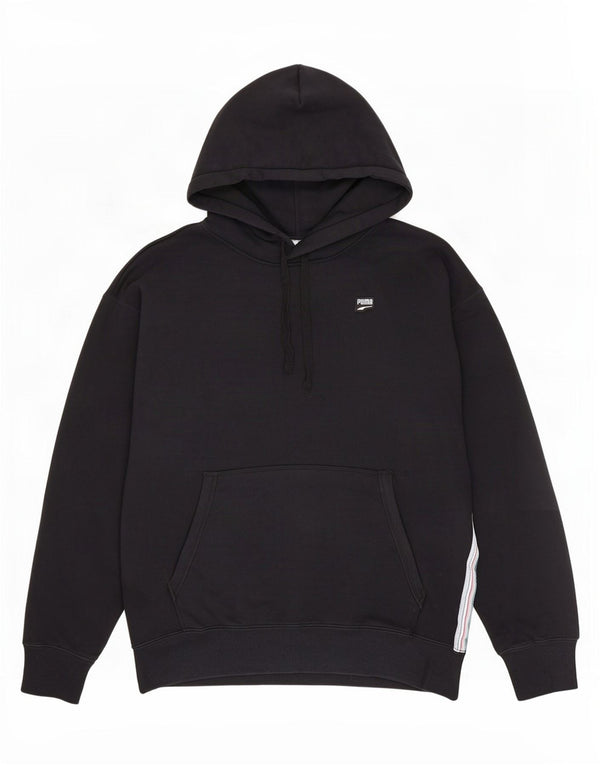 Мужской джемпер с капюшоном Puma, маленький черный, хлопок с цветными блоками