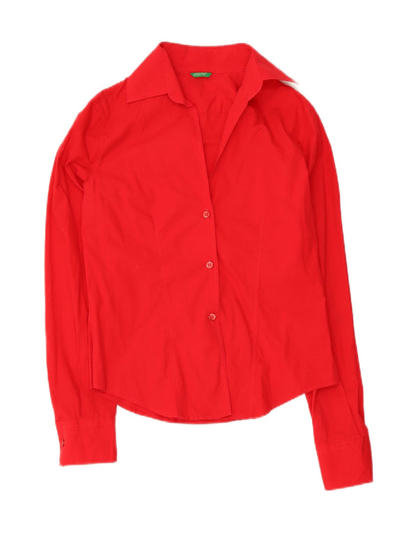 Женская блузка-рубашка Benetton UK 12, средний красный