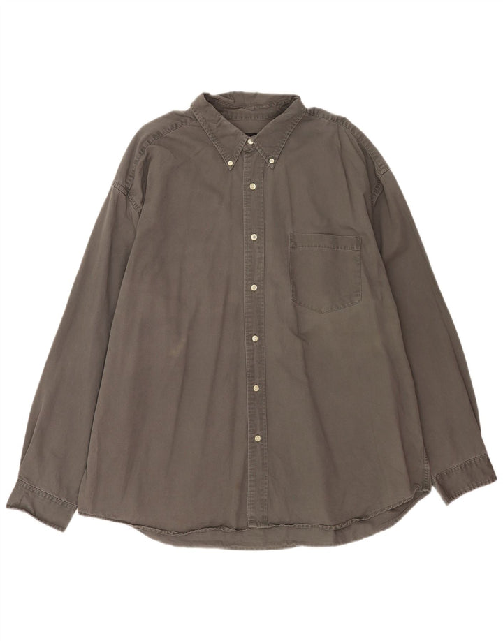 Мужская рубашка Eddie Bauer 2XL серая, хлопок