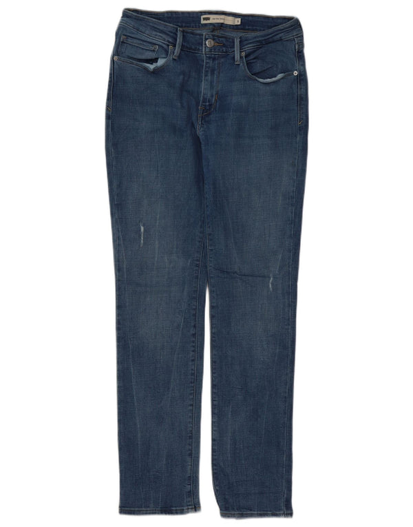 Женские потертые джинсы скинни Levi's США 8, средний размер W29 L32, синий хлопок