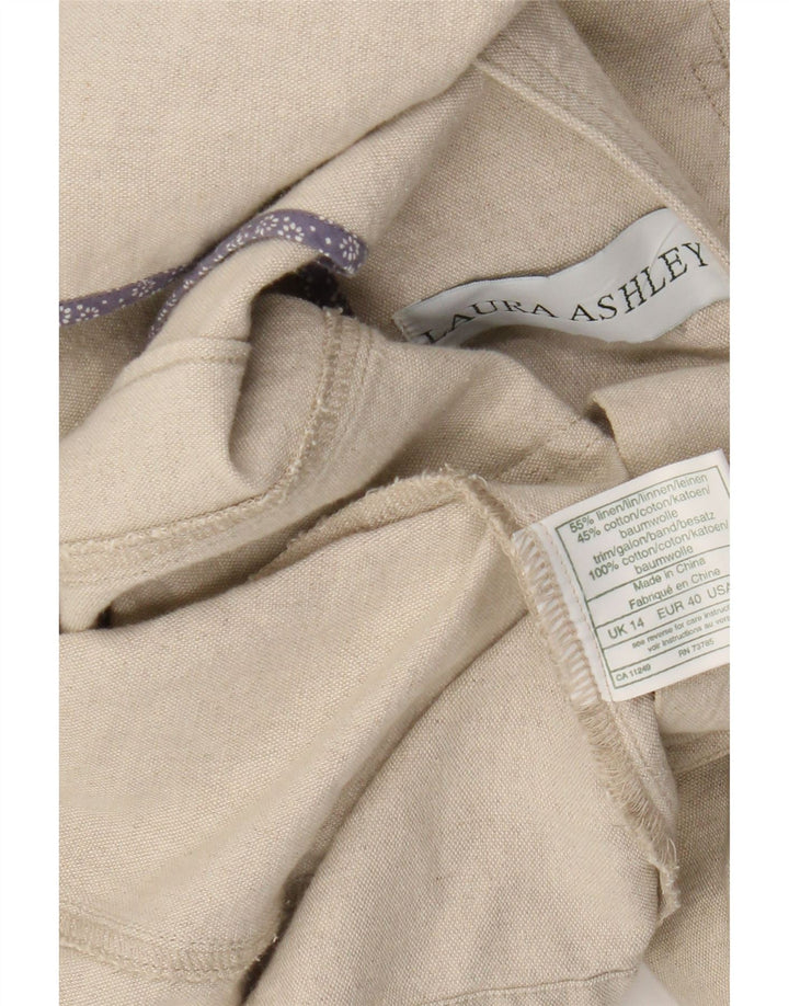 Женский пиджак Laura Ashley на 3 пуговицах, Великобритания, 14, большой, бежевый, льняной