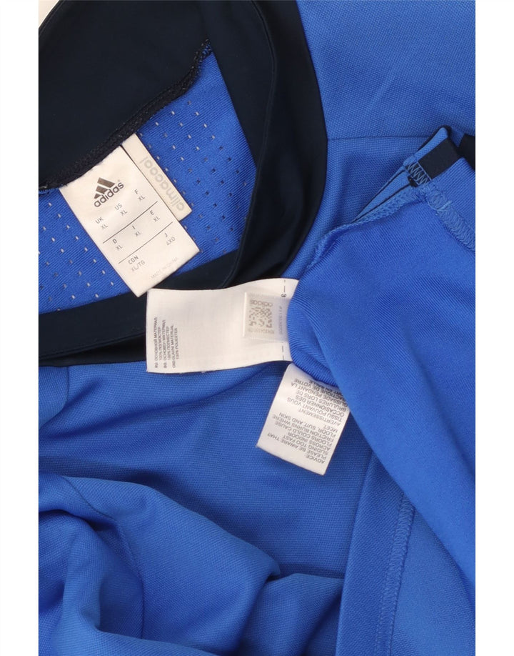 Мужской топ Adidas Climacool с длинным рукавом XL, синий полиэстер с цветными блоками