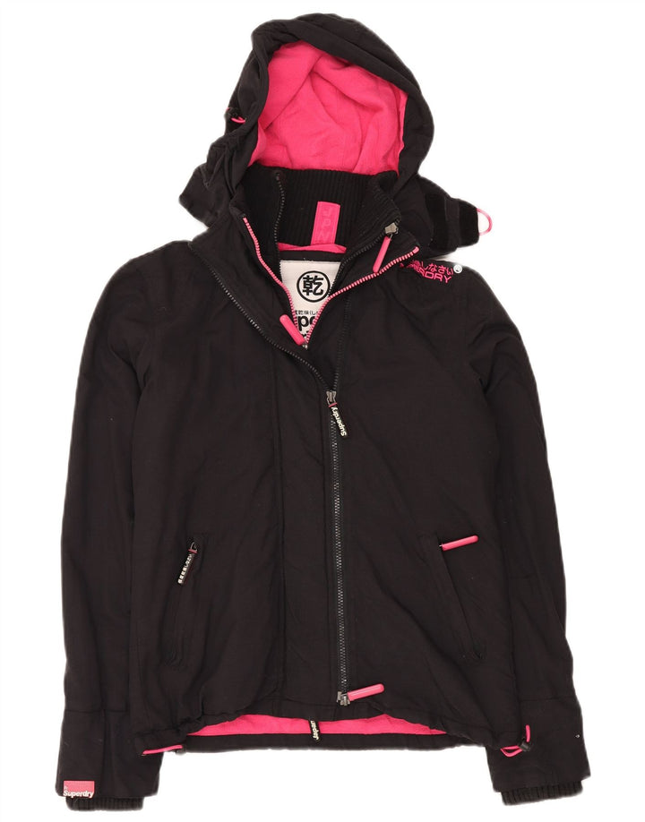 SUPERDRY Женская ветровка оверсайз с капюшоном UK 6 XS Черный