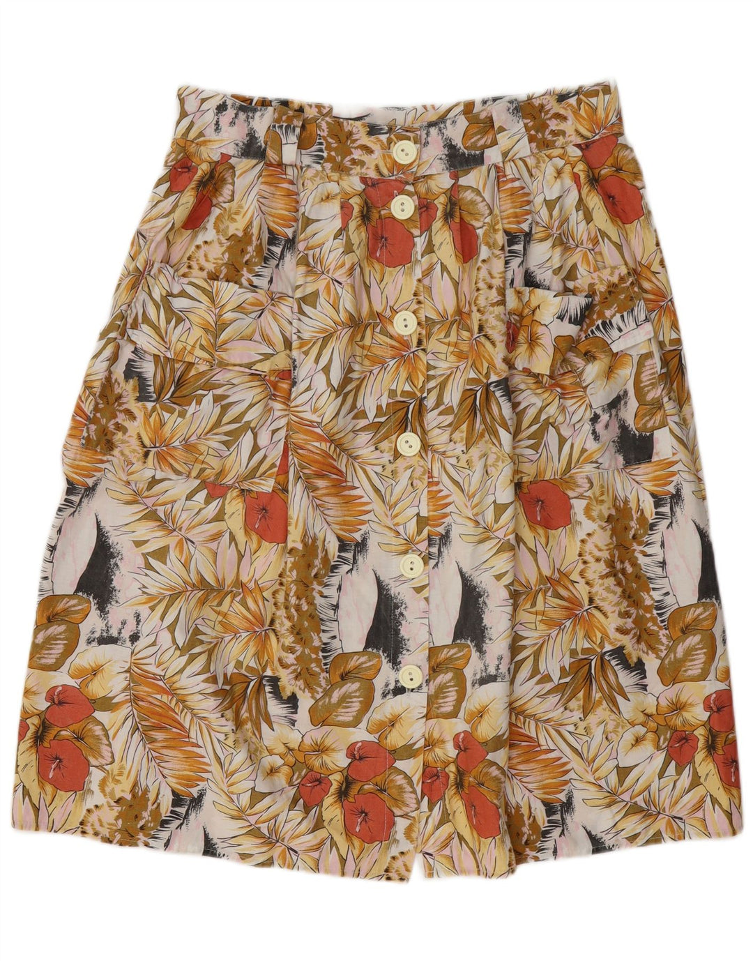 ВИНТАЖНАЯ женская юбка-трапеция W34, большая, разноцветная с цветочным принтом