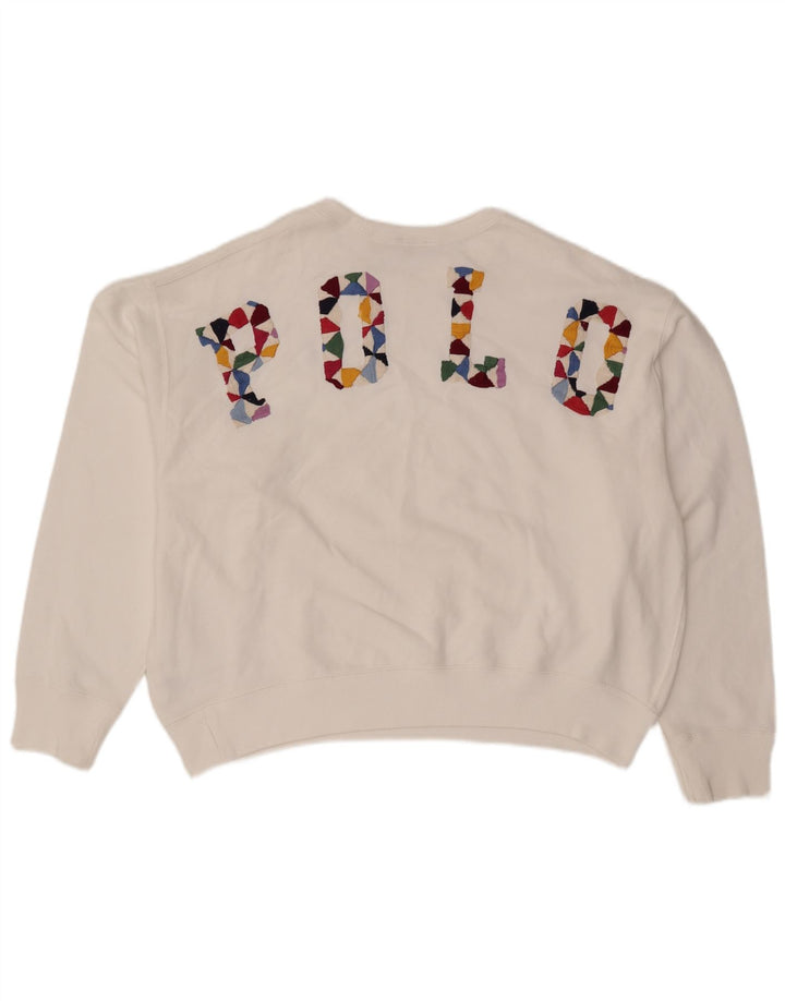 Женский укороченный свитшот POLO RALPH LAUREN UK 16, большой белый