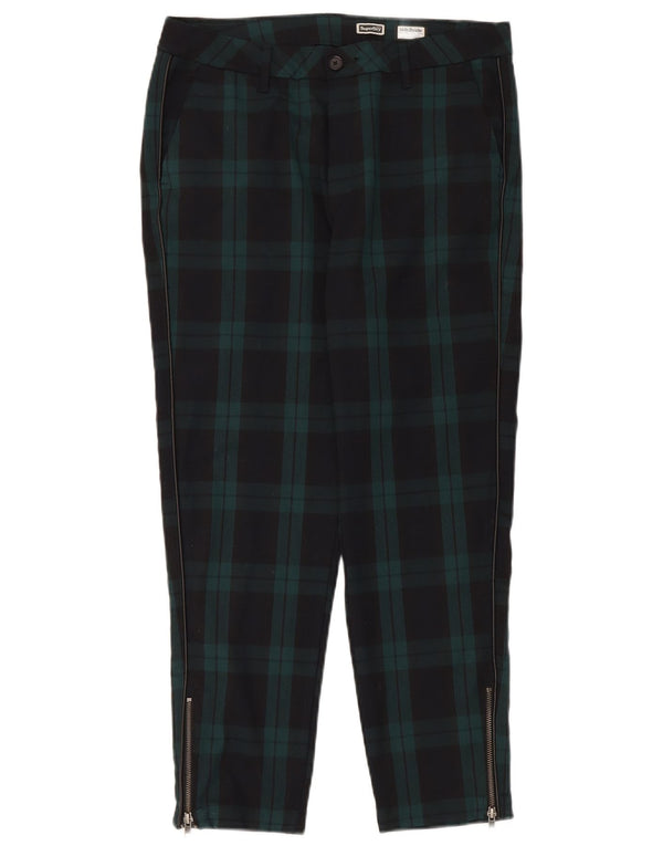 Женские брюки чинос Superdry UK 14, большие W32 L26, зеленые клетчатые гранж