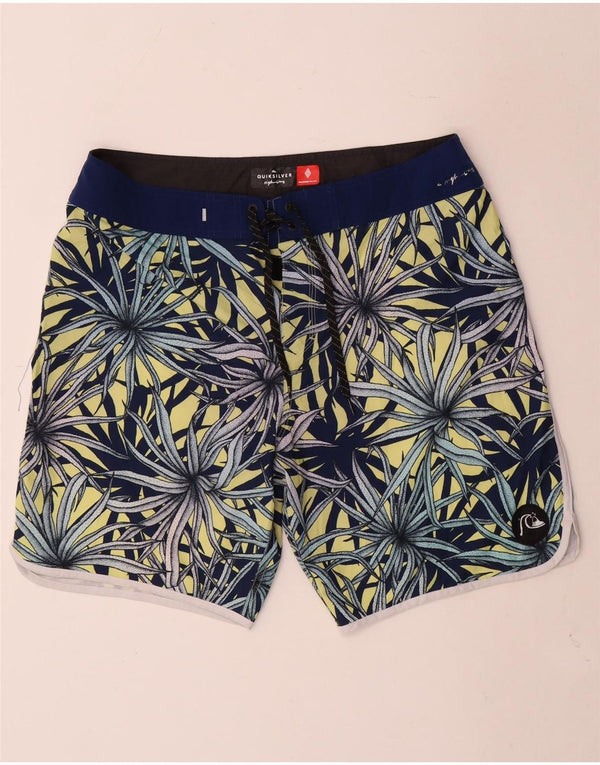 Мужские шорты для плавания Quiksilver, полиэстер, большие синие с цветочным принтом