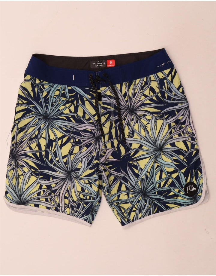 Мужские шорты для плавания Quiksilver, полиэстер, большие синие с цветочным принтом