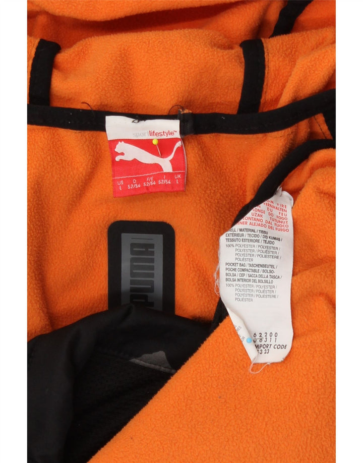 Мужская ветровка Puma с капюшоном UK 40, большая черная полиэстер с геометрическим рисунком