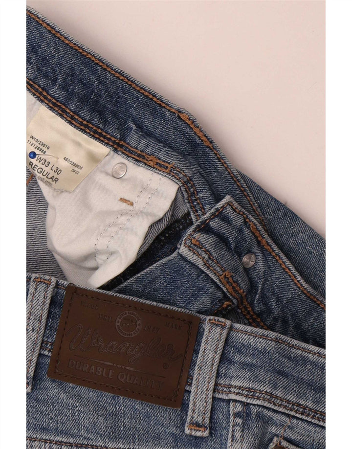 Мужские обычные прямые джинсы Wrangler W33 L30, синий хлопок