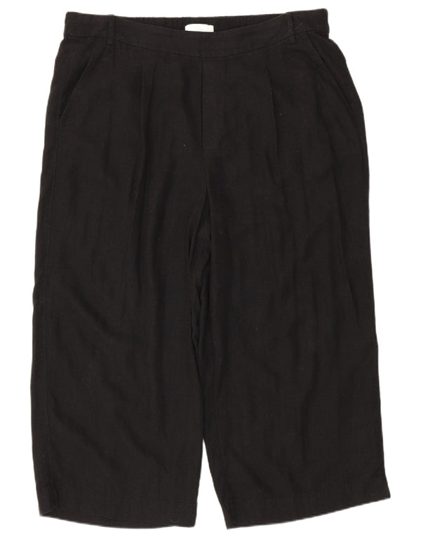 Женские капри Marks & Spencer UK 18 XL W38 L23, черные льняные брюки