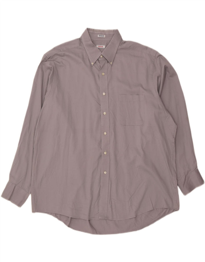 IZOD Мужская Рубашка 2XL Серый Хлопок