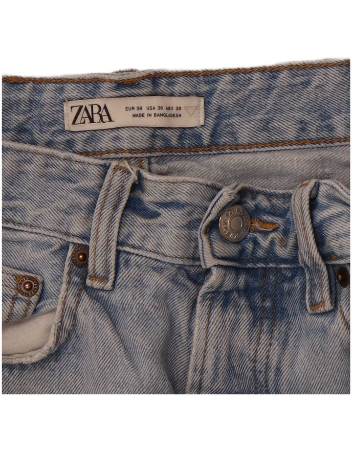 Мужские прямые джинсы ZARA с потертостями EU 38, маленькие W30 L30, синие