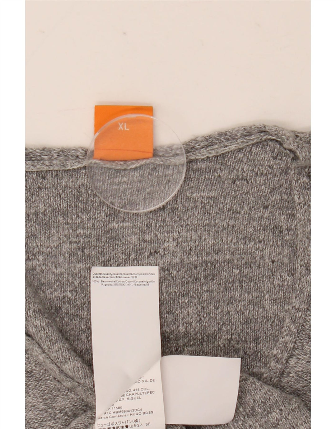 Мужской джемпер с v-образным вырезом Hugo Boss XL, серый хлопок