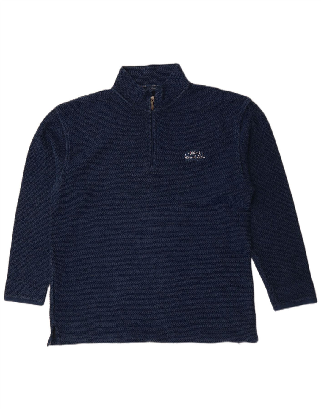 Мужской свитшот с воротником на молнии Weird Fish, джемпер 2XL, темно-синий, хлопок