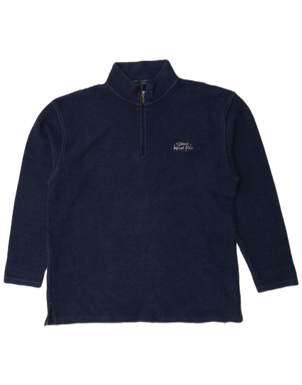 Мужской свитшот с воротником на молнии Weird Fish, джемпер 2XL, темно-синий, хлопок