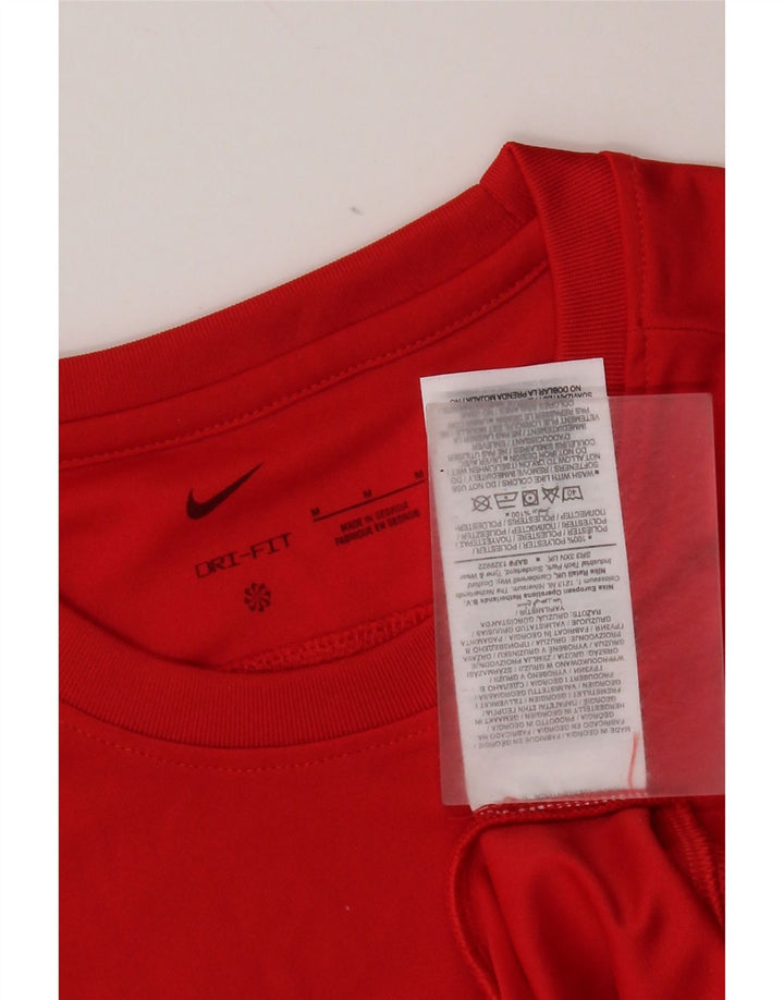 Мужской топ Nike Dri Fit с длинным рукавом, средний красный полиэстер
