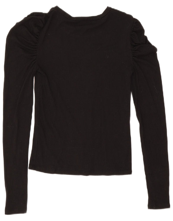 Женская блузка с длинным рукавом Zara UK 12, средний черный