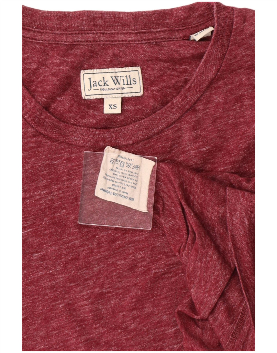JACK WILLS Мужская футболка XS Бордовый хлопок