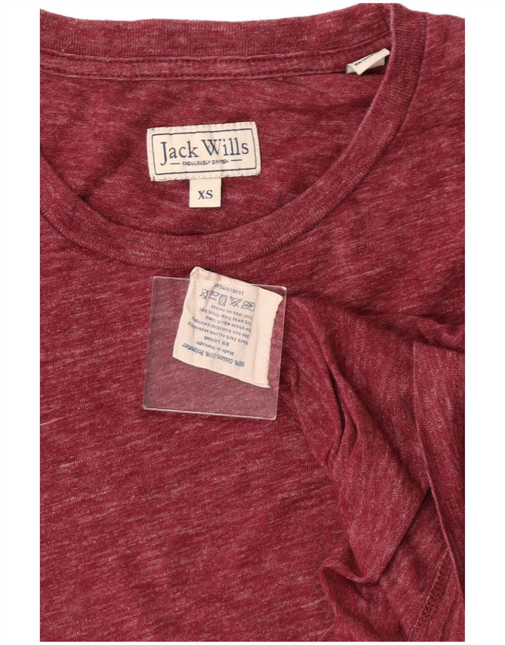JACK WILLS Мужская футболка XS Бордовый хлопок