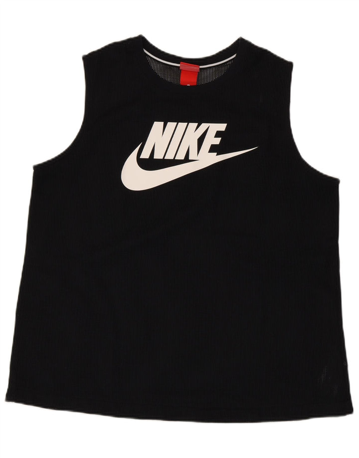 Мужской жилет с графическим рисунком Nike, большой черный полиэстер