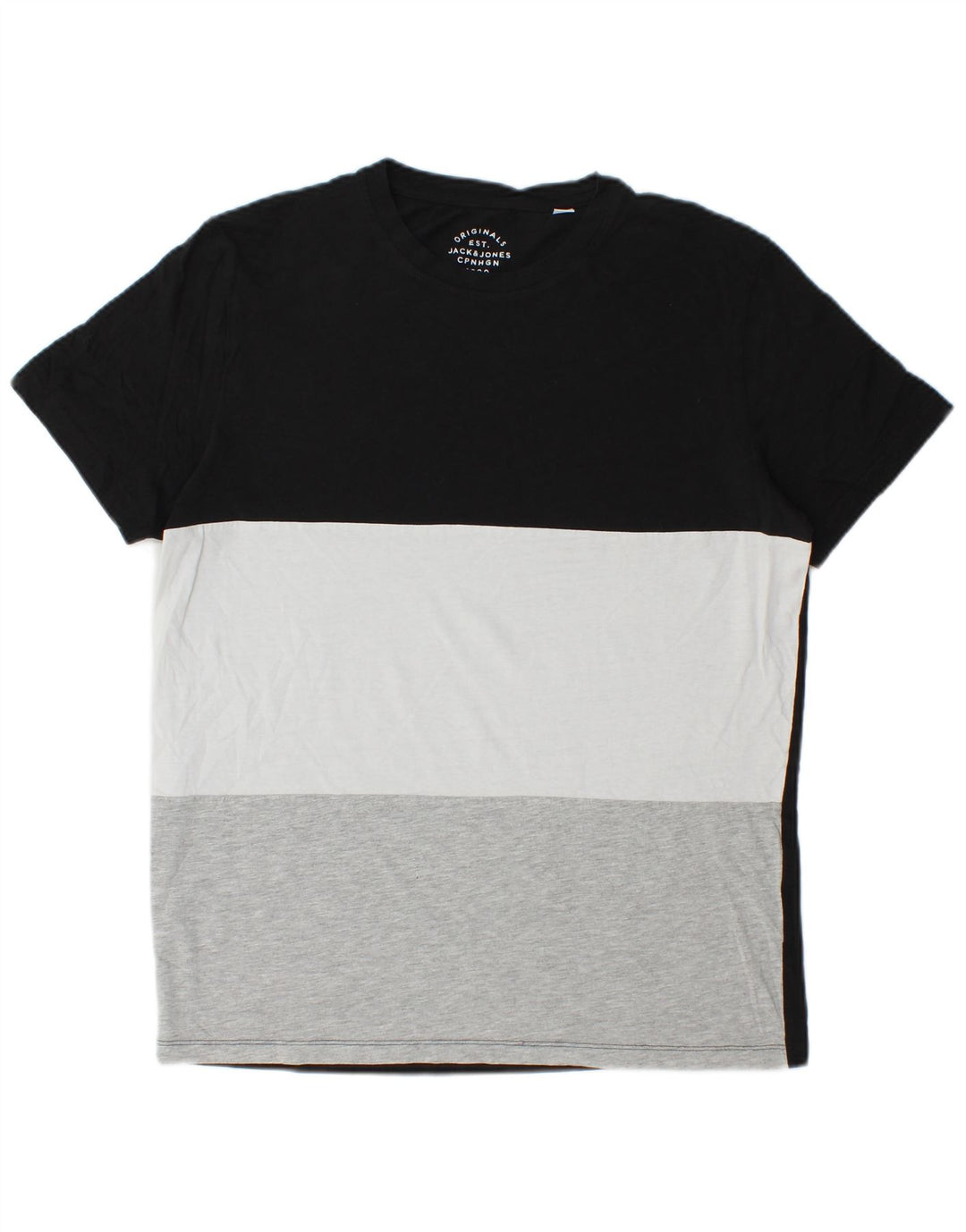 Мужская футболка Jack & Jones, большая черная, с цветными блоками