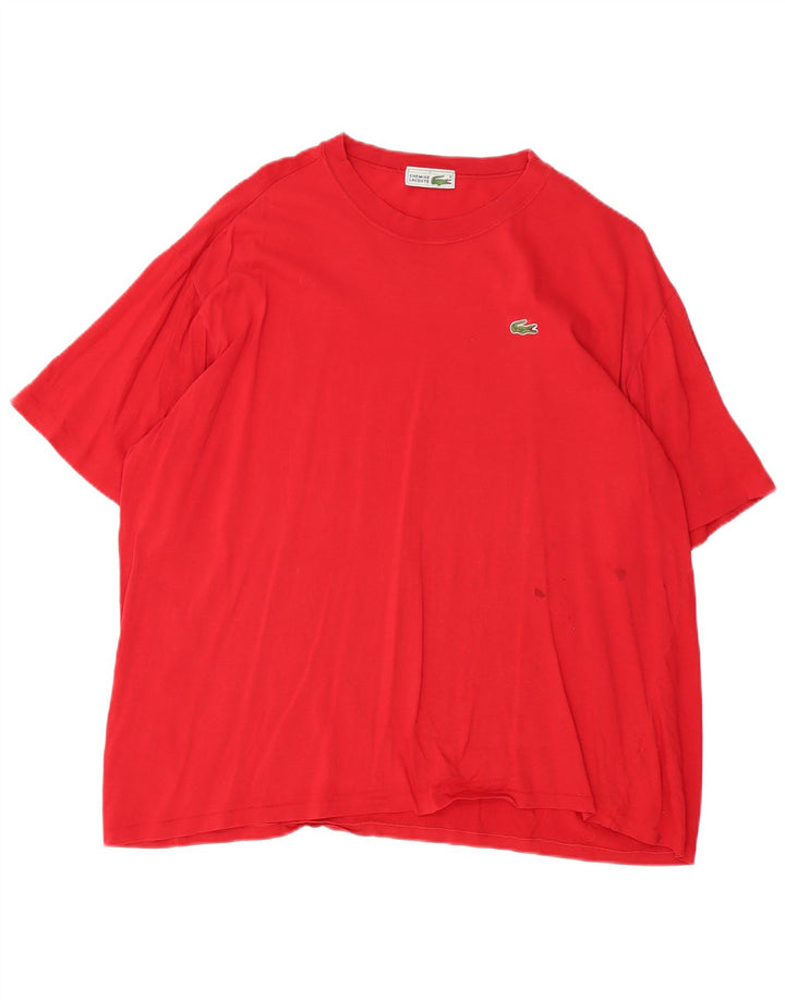 LACOSTE Мужская футболка, размер 7, 2XL, красная, хлопок