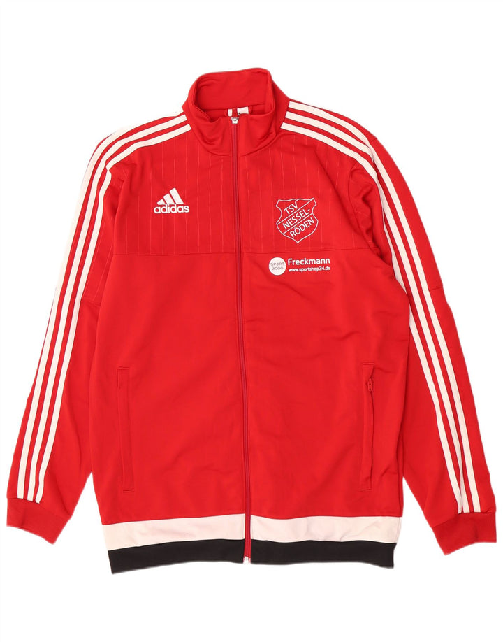 Мужской спортивный костюм Adidas с графикой стандартной посадки, верхняя куртка среднего красного цвета с цветными блоками