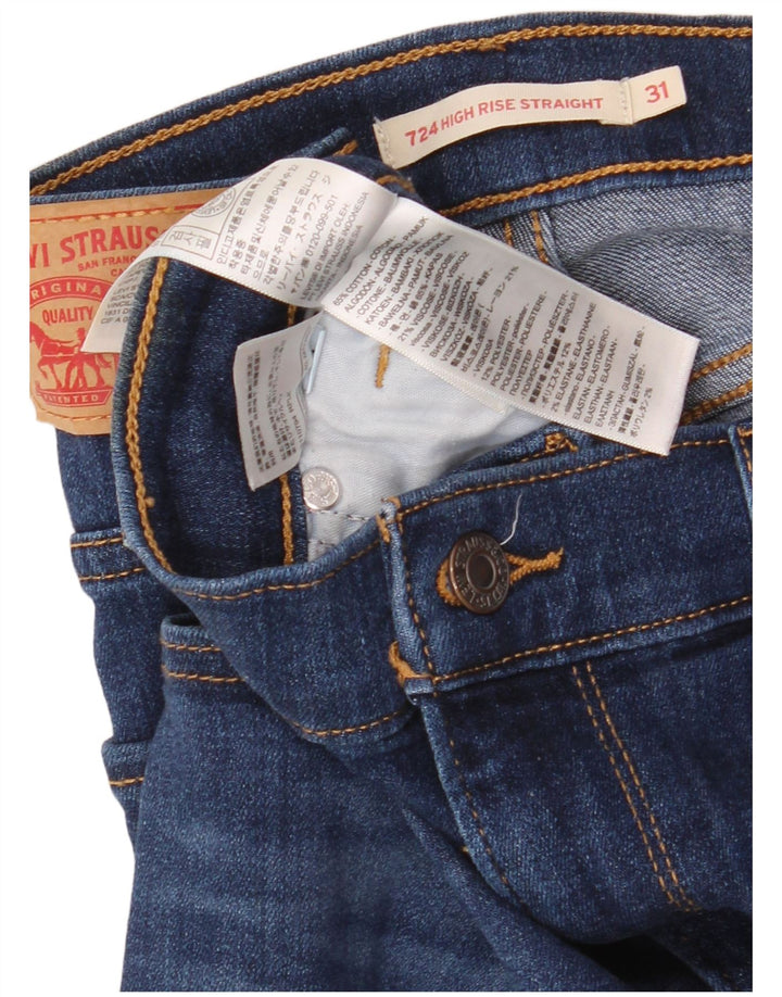 Женские прямые джинсы LEVI'S 724 с высокой посадкой W31 L32, синий хлопок