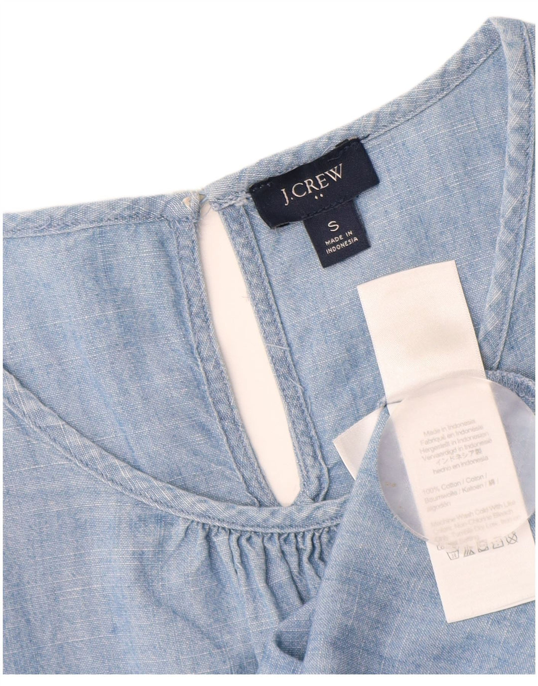 Женская блузка J. CREW Top UK 10, маленький синий хлопок