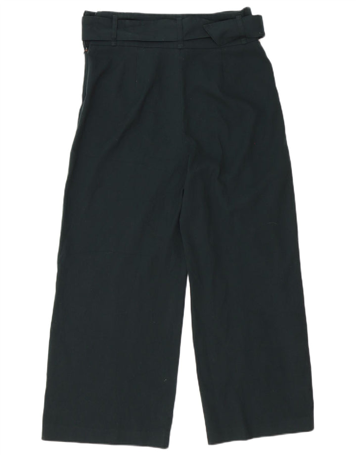 Женские укороченные широкие брюки Zara Medium W30 L25, зеленый полиэстер