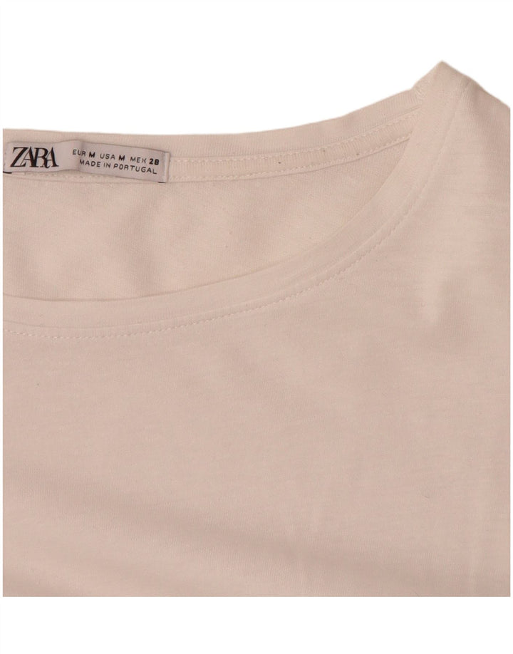 Женская блузка ZARA Top UK 14, средний белый с пейсли