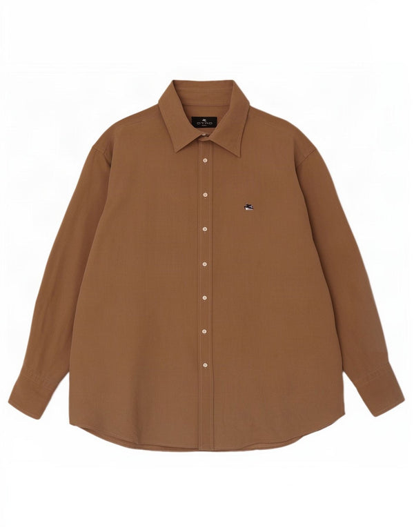Etro Mens Shirt Size 43 XL Beige Cotton
